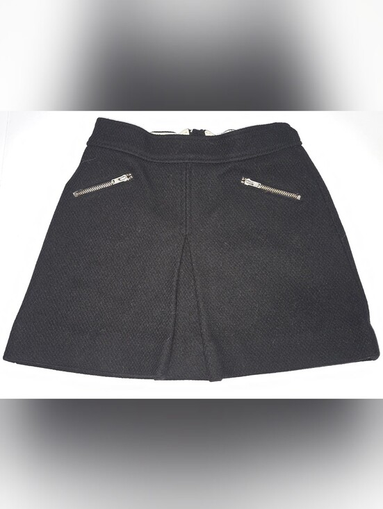 Bonpoint Other - Bonpoint Black Textured A-Line Skirt with Zip Details